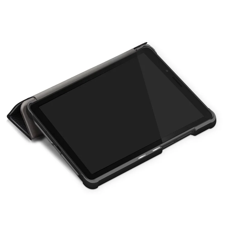 Para Lenovo Tab M7 (2da Generación) TB-7305F /(3ra Generación) Case de Tableta de Cuero PU Tri-fold Single Scrip Scart Spart - Negro