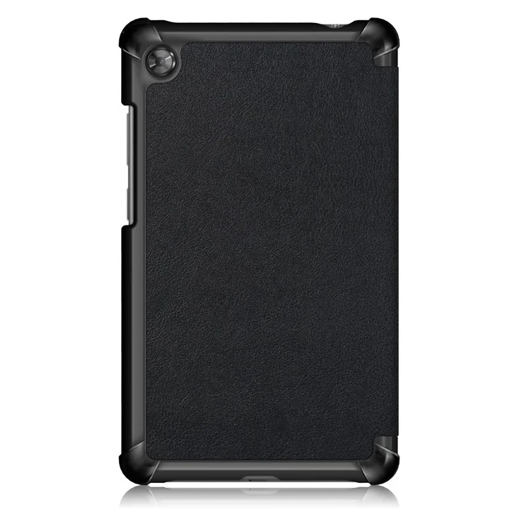 Pour la tablette Lenovo Tab M7 (2e génération) TB-7305F / (3e génération) Étui en cuir PU Tri-fold Stand Scratch Resistant Flip Cover - Noir