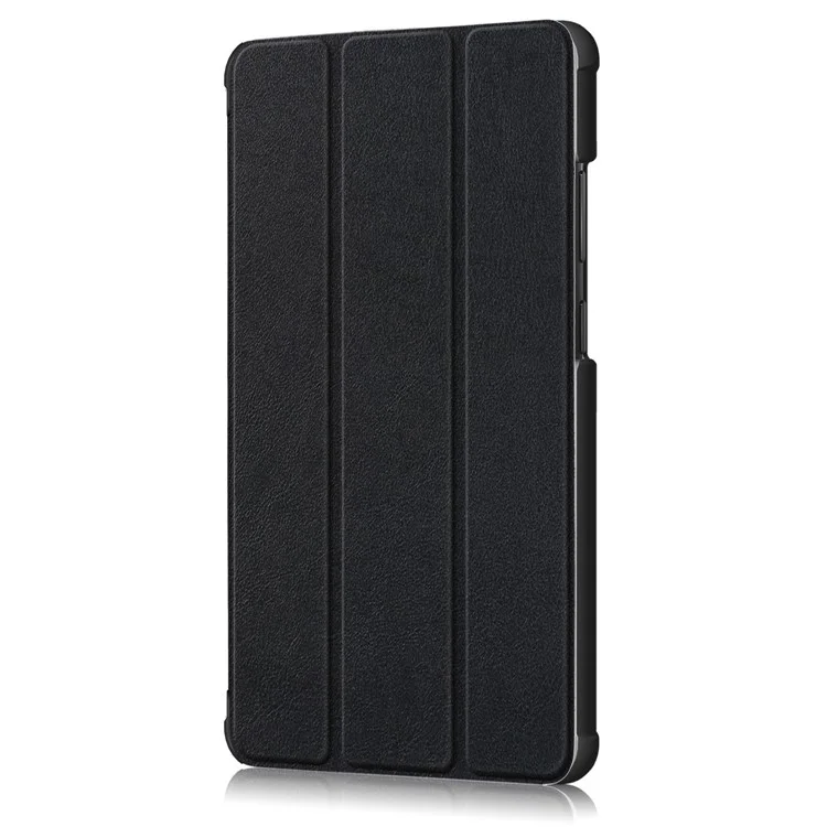 Para Lenovo Tab M7 (2da Generación) TB-7305F /(3ra Generación) Case de Tableta de Cuero PU Tri-fold Single Scrip Scart Spart - Negro