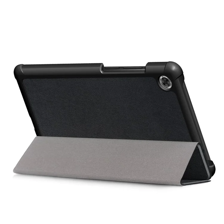 For  Lenovo Tab M7 (2nd Gen) TB-7305F / (3rd Gen) PU Leather Tablet Case Tri-fold Stand Scratch Resistant Flip Cover - Black