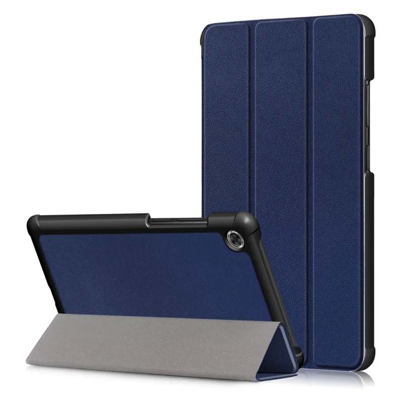 For  Lenovo Tab M7 (2nd Gen) TB-7305F / (3rd Gen) PU Leather Tablet Case Tri-fold Stand Scratch Resistant Flip Cover - Blue