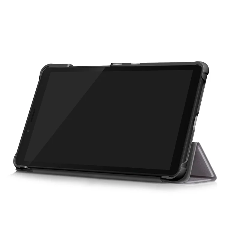 Pour Lenovo Tab M7 (2e Génération) TB-7305F / (3e Génération) Case de Tablette en Cuir PU Tri-fold Stand Scratch Resistant Flip Cover - Gris