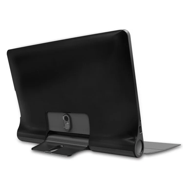 Tampa De Couro Anti-riscos Para Lenovo Yoga Smart Tab 10.1 / Tab 5 Yt-x705 Com Caixa De Tabuleta De Suporte - Preto