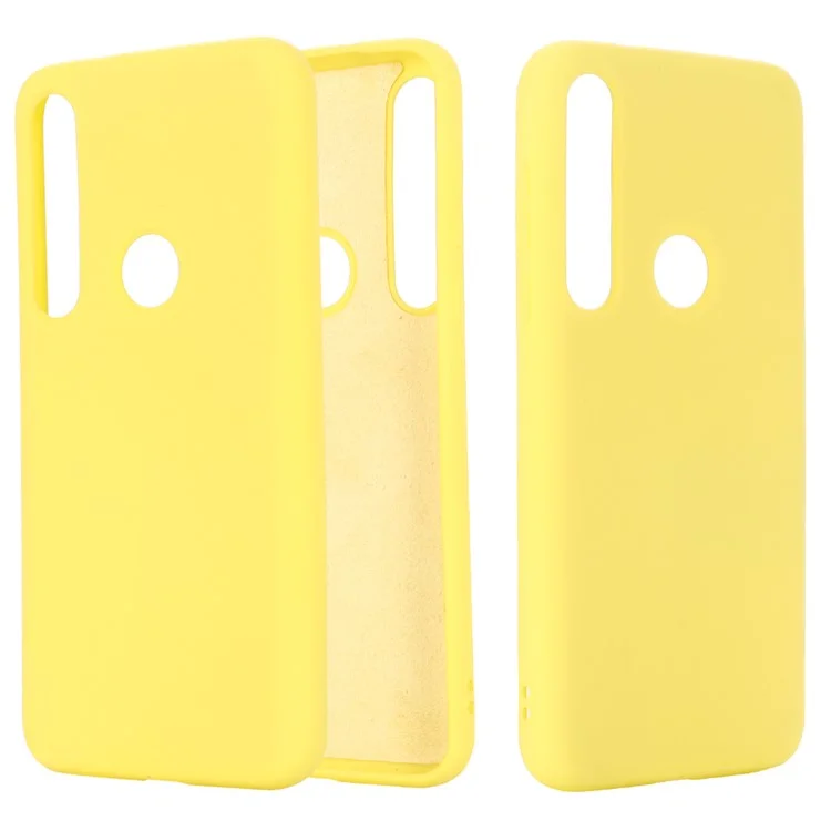 Liquid Silicone Shell Case for Motorola Moto G8 Play - Yellow