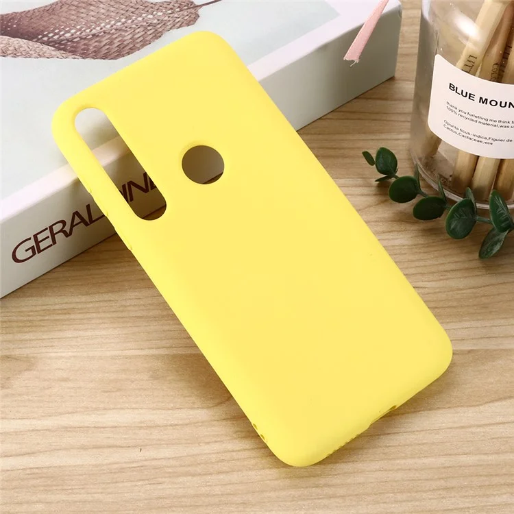 Estuche de Cáscara de Silicona Líquida Para el Juego Motorola Moto G8 - Amarillo