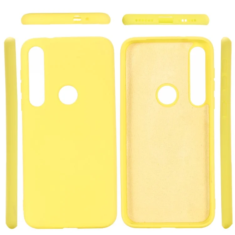 Case de Coquille de Silicone Liquide Pour Motorola Moto G8 Play - Jaune