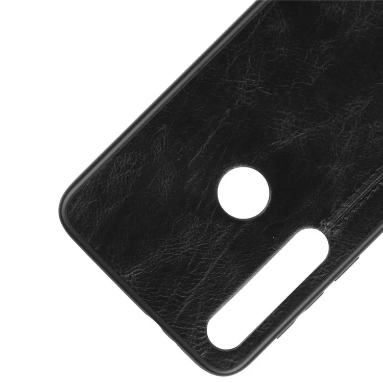 PC Con Cuero PU + TPU Caja de Caja de Teléfonos Celulares Para Motorola Moto G8 Plus - Negro