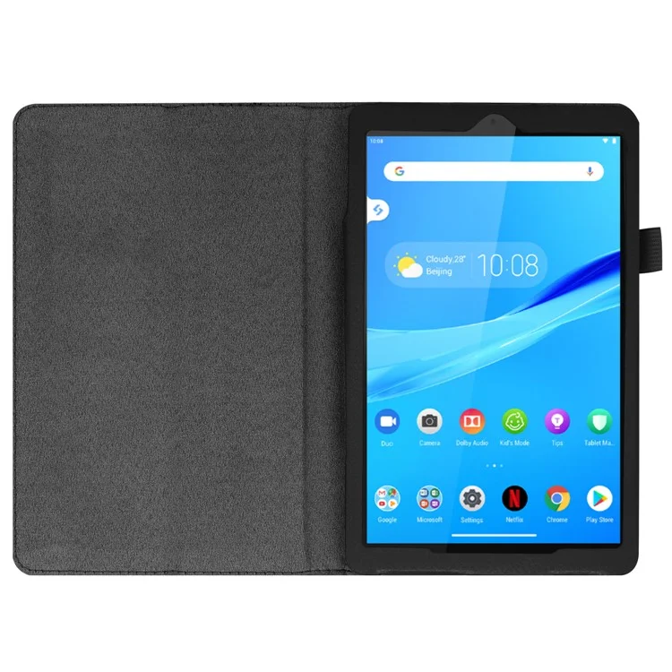 Para Lenovo Tab M8/Tab M8 (2nd Gen) Capa de Couro com Textura de Lichia Capa para Tablet - Preta