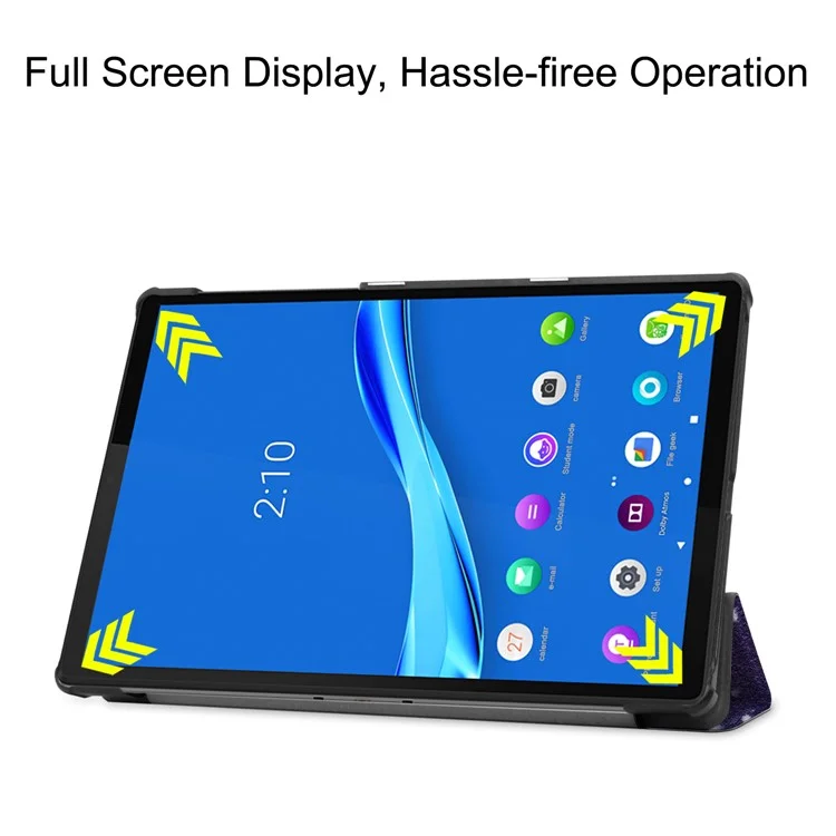 Custodia in pelle a tre ante con supporto per stampa a motivi per Lenovo Tab M10 Plus TB-X606F - Motivo galassia