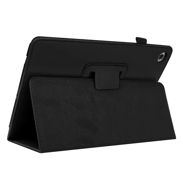 For Lenovo Tab M10 Plus TB-X606F PU Leather Case Shockproof Flip Tablet Cover with Stand Elastic Pencil Holder - Black