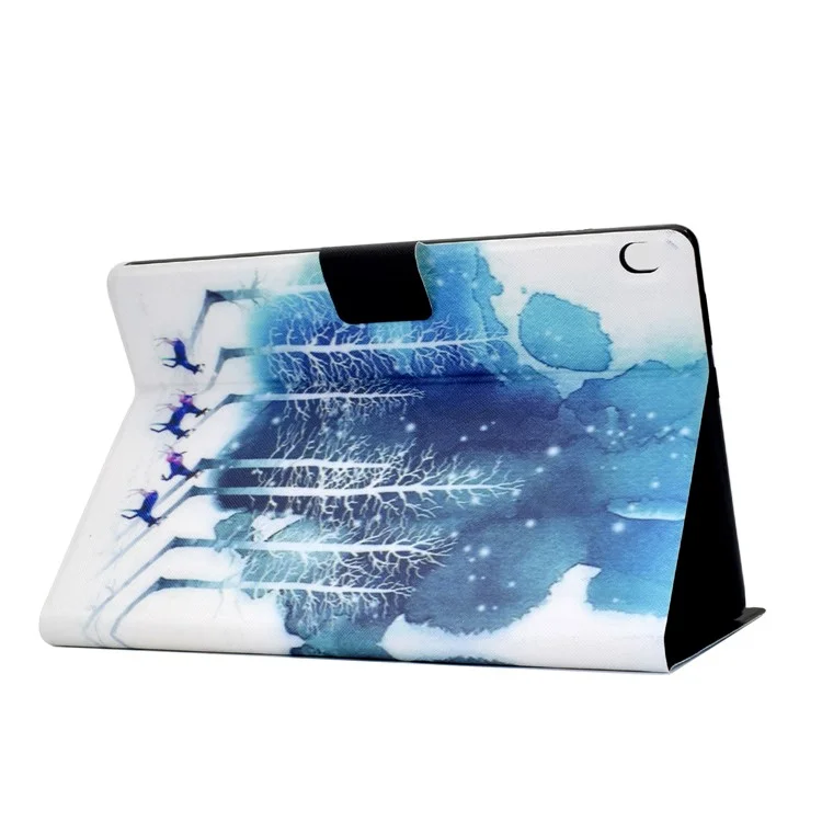 Pattern Printing Leather Stand Taplet Cubrida Para Lenovo Tab M10 TB-X605F - Bosque y Alce