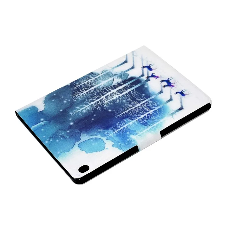 Pattern Printing Leather Stand Taplet Cubrida Para Lenovo Tab M10 TB-X605F - Bosque y Alce