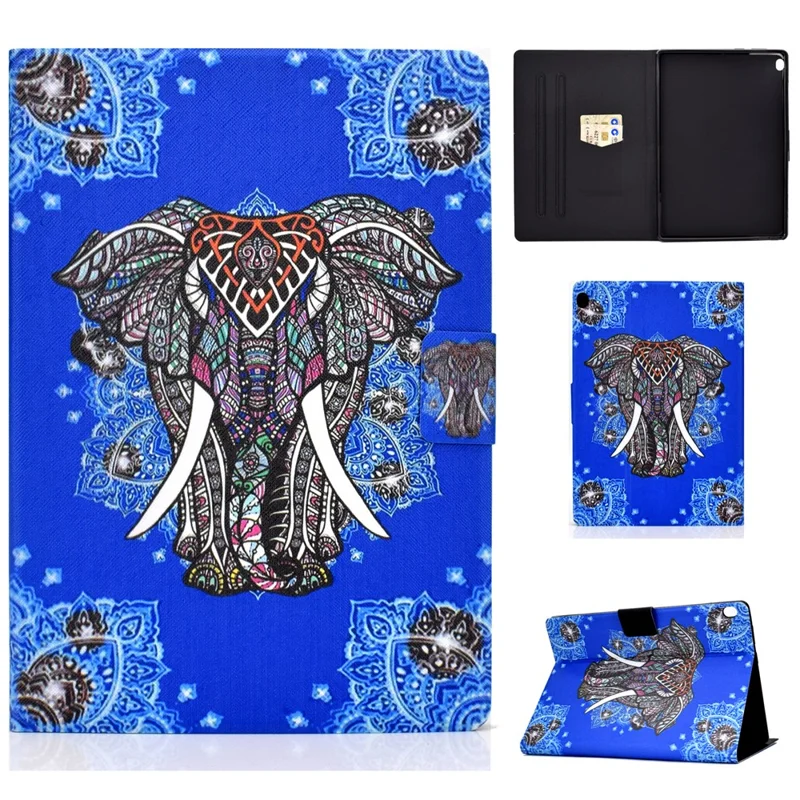 Pattern Printing Leather Stand Tablet Cover for Lenovo Tab M10 TB-X605F - Elephant