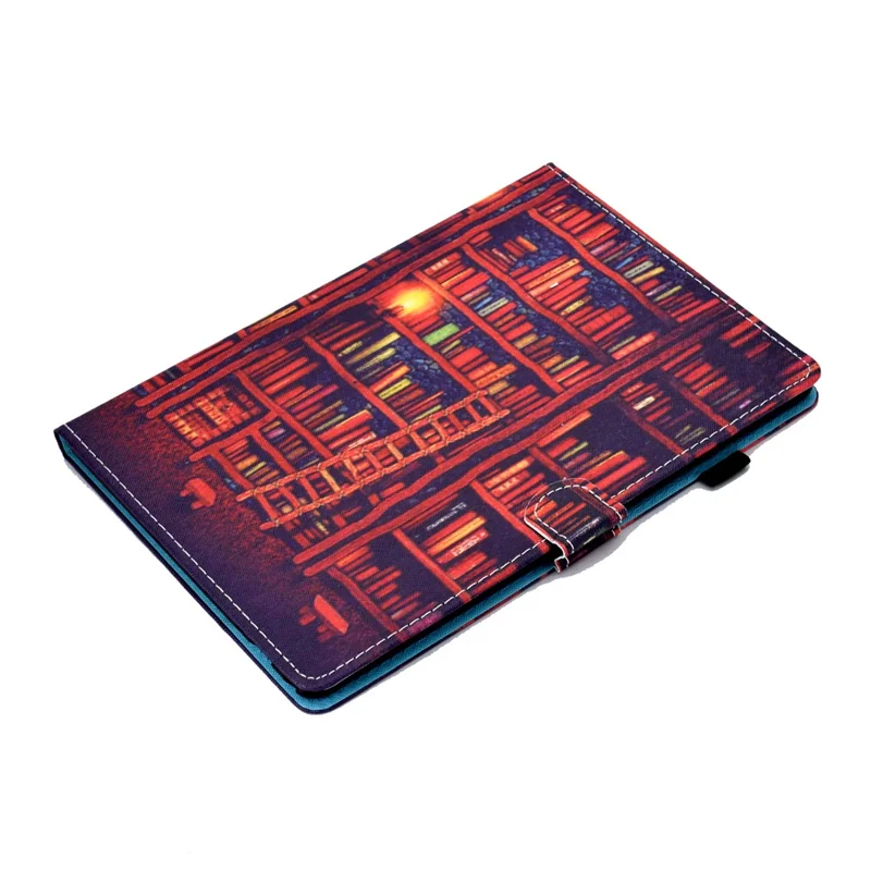 Pattern Printing Leather Card Holder Tablet Case for Lenovo Tab M10 TB-X605F - Bookshelf