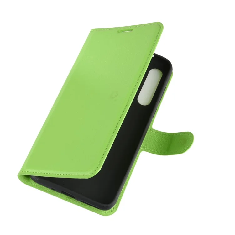 Piel Litchi Con Cubierta de Cuero de Billetera Para Motorola Moto G8 Power - Verde