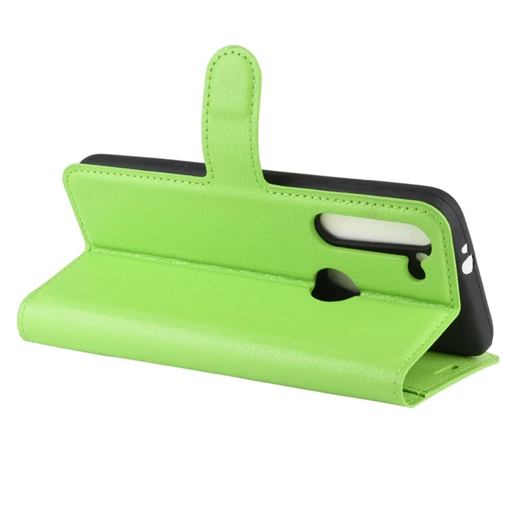 Piel Litchi Con Cubierta de Cuero de Billetera Para Motorola Moto G8 Power - Verde