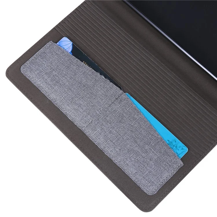 Cloth Texture Card Slots Stand Leather Cover for Lenovo Tab M8/Tab M8 (2nd Gen) - Grey