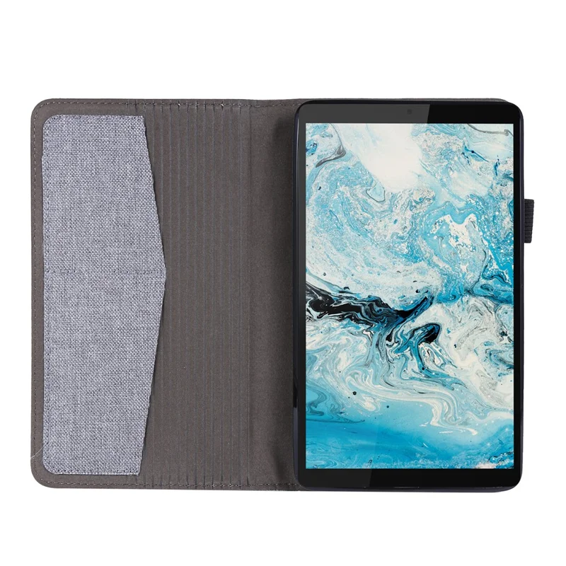 Cloth Texture Card Slots Stand Leather Protective Cover for  Lenovo Tab M7 (2nd Gen) TB-7305F / (3rd Gen) - Grey