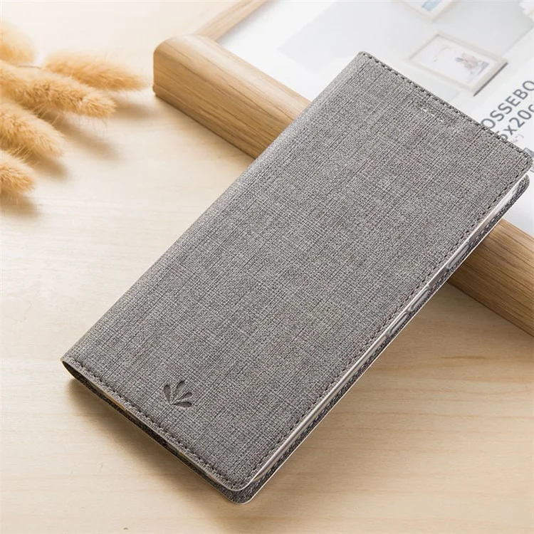 VILI DMX Card Holder Leather Stand Shell Mobile Phone Cover for Motorola Edge Plus - Grey