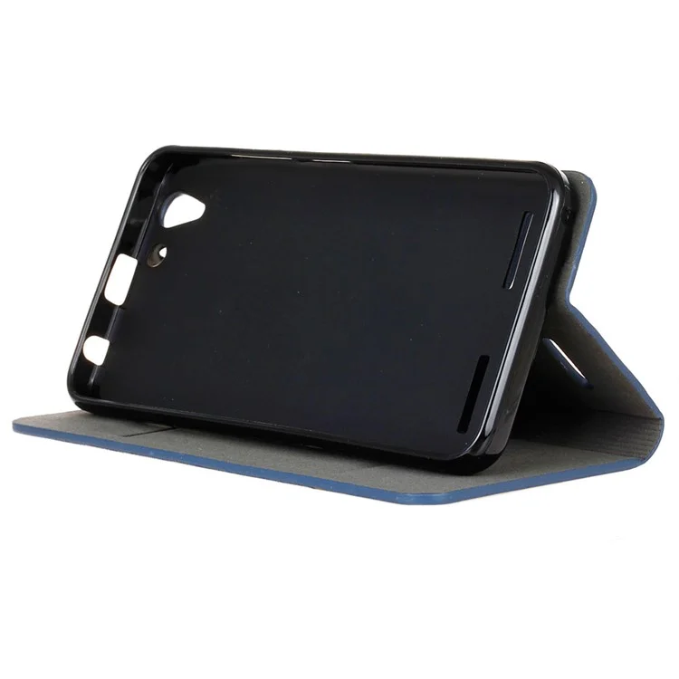 Assorted Color Linen Leather Card Slot Cover for Lenovo Vibe K5/K5 Plus - Dark Grey