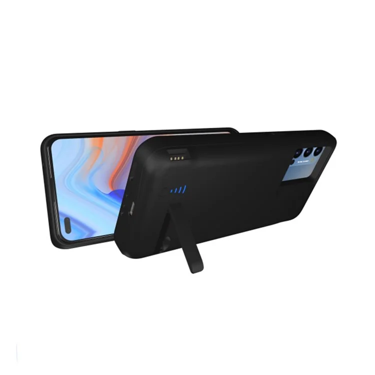 5000mAh Battery Charger Case with Kickstand USB Port for Oppo Reno4 5G - Black