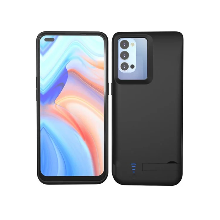 Case de Cargador de Batería de 5000 Mah Con Puerto USB de Kickstand Para Oppo Reno4 5G - Negro