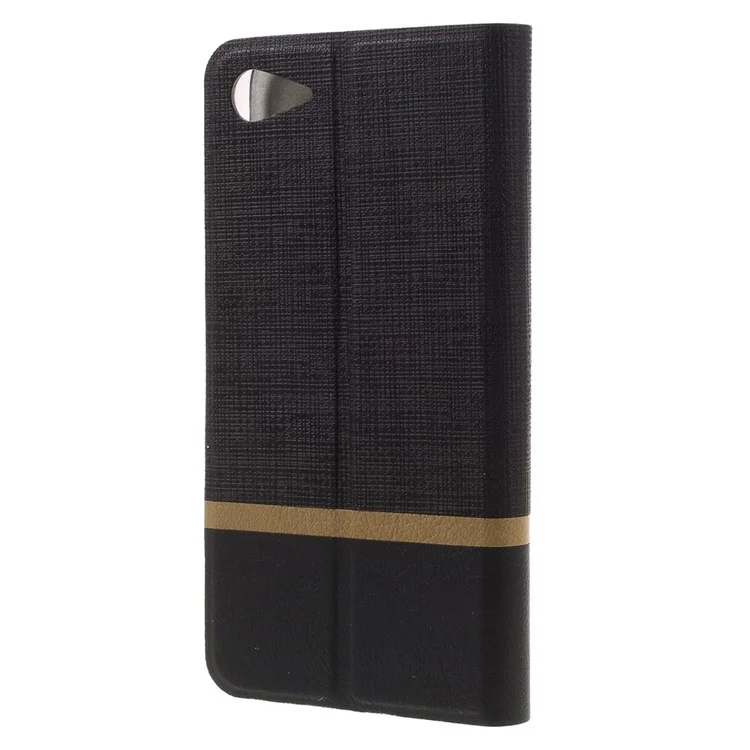 Assorted Color Lines Leather Card Holder Case for Lenovo ZUK Z2 - Black