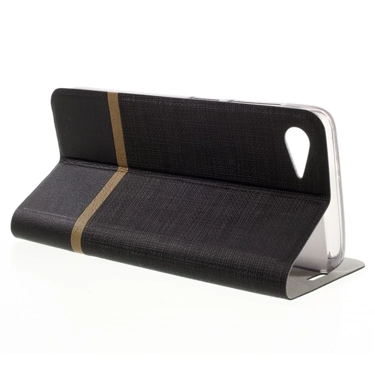 Assorted Color Lines Leather Card Holder Case for Lenovo ZUK Z2 - Black
