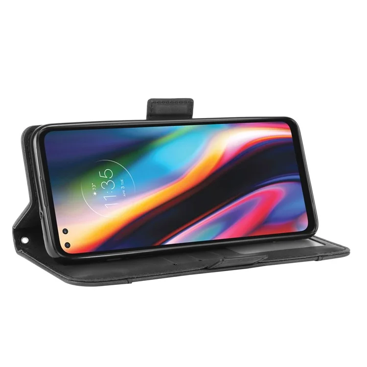 Wallet Stand Flip Leather Protective Case for Motorola Moto G 5G Plus - Black