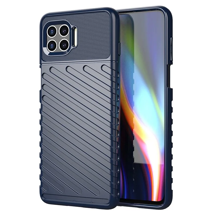 Funda protectora de teléfono de textura de tela de la serie Thunder suave TPU para Motorola Moto G 5G Plus - Azul