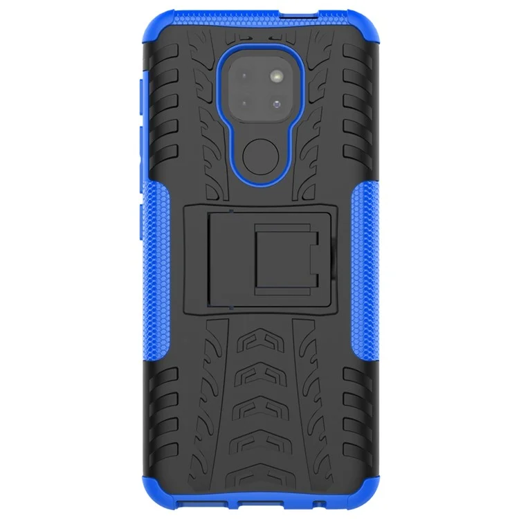 Étui Combo Antidérapant PC + TPU Avec la Merde Pour Motorola Moto G9 Play - Bleu