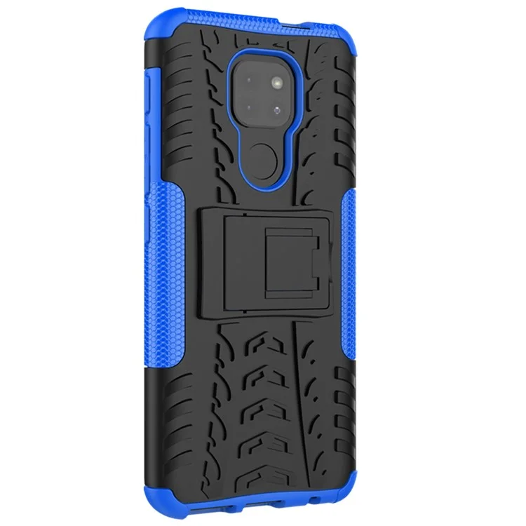 Custodia Combinata PC + TPU Anti-slip Con Cavalletto Per Motorola Moto G9 Play - Blu