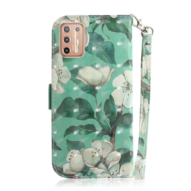 Печать Pattern Printing Light Spot Decor Кожаный Кошелек Для Motorola Moto G9 Plus - Красивые Цветы