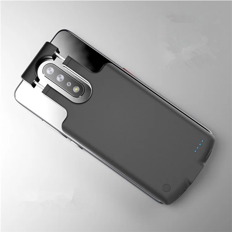 Batterie Portable Rétractable 6800mAh Rechargeable Pack de Chargeur de Couverture Banque d'Alimentation pour Huawei Samsung Xiaomi - Noir/Type C