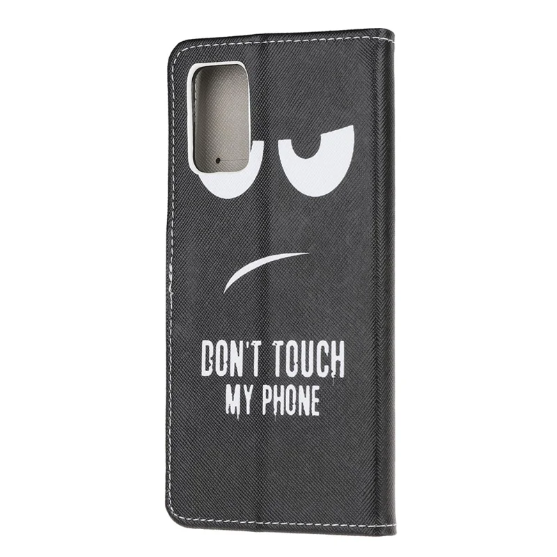 Pattern Printing Cross Texture Leather Wallet Case for Motorola Moto G9 Plus - Don't Touch My Phone