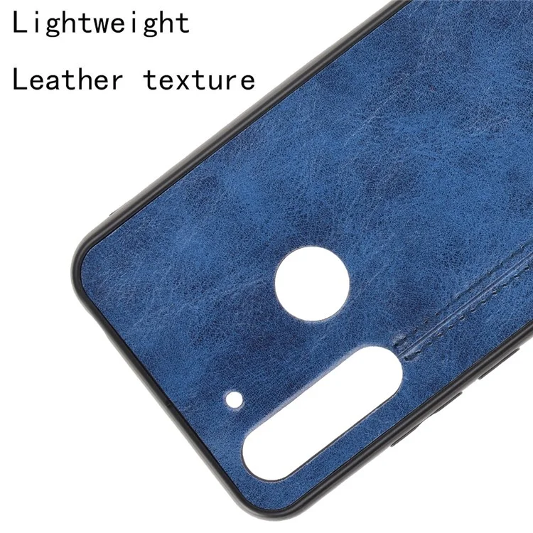 PU Lederbeschichtete PC + TPU Hybridhülle Für Motorola Moto G8 Power Lite - Blau