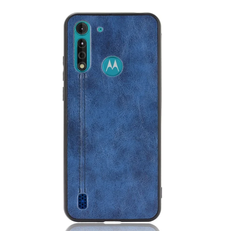 PU Lederbeschichtete PC + TPU Hybridhülle Für Motorola Moto G8 Power Lite - Blau