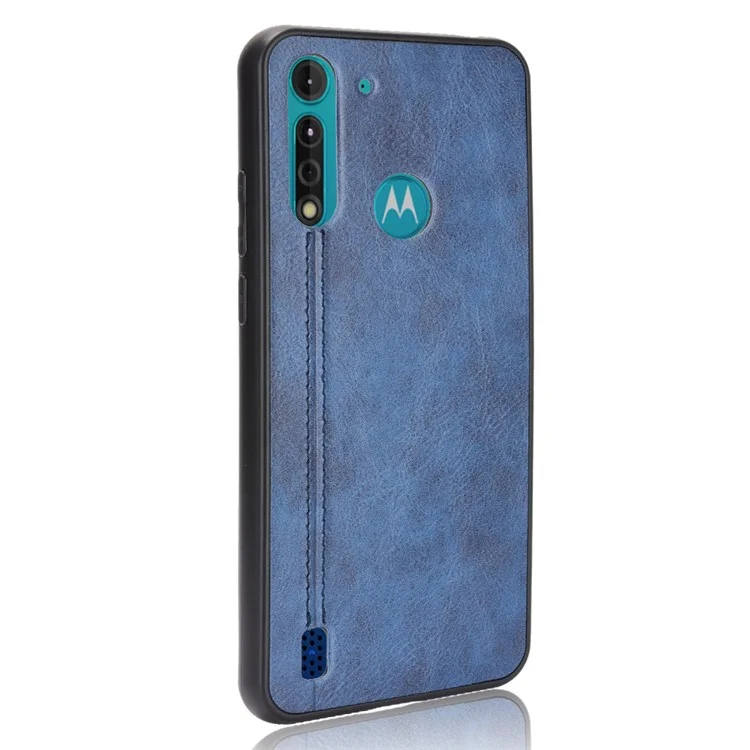 PU Lederbeschichtete PC + TPU Hybridhülle Für Motorola Moto G8 Power Lite - Blau