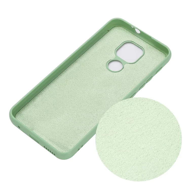 Мягкий жидкий силиконовый чехол для мобильного телефона для Motorola Moto G9 Play - зелёный