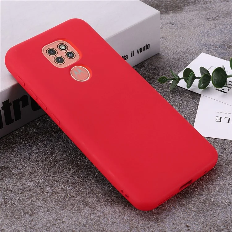 Soft Liquid Silicone Mobile Phone Cover for Motorola Moto G9 Play - Red