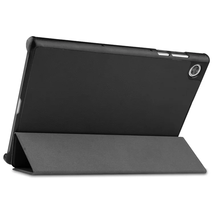 Case de Tableta de Soporte de Cuero Tri-pliegue Bisel Estrecho Cubierta de Tableta Multicolor Para Lenovo Tab M10 HD Gen 2 TB-X306F/TB-X306X - Negro