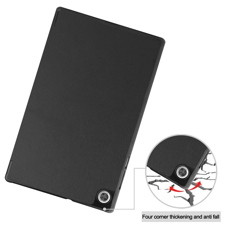 Custodia in pelle trifold per tablet, cornice stretta, multicolore, per Lenovo Tab M10 HD Gen 2 TB-X306F/TB-X306X - Nero