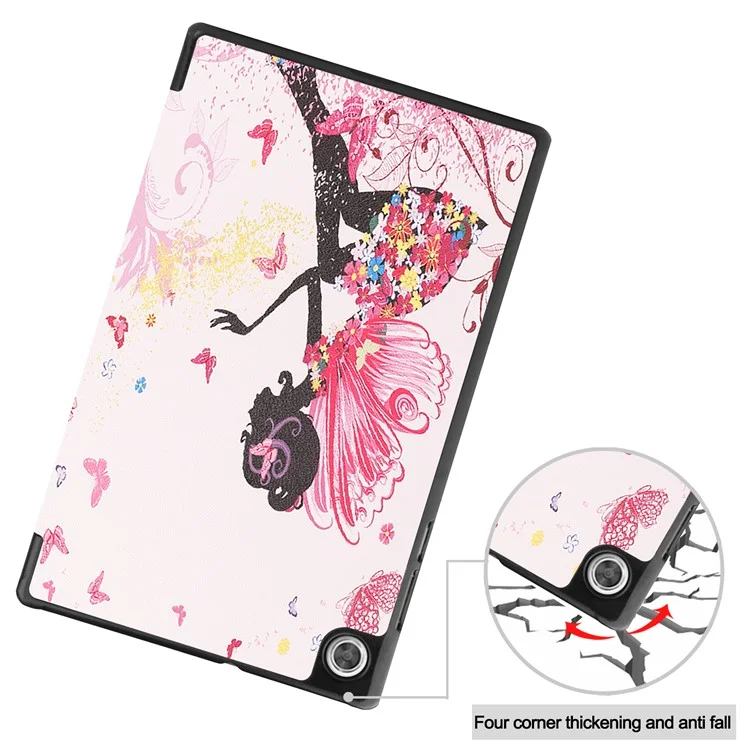 Dustproof Pattern Printing PU Leather Tri-fold Stand Tablet Case for Lenovo Tab M10 HD Gen 2 TB-X306F / TB-X306X - Beauty