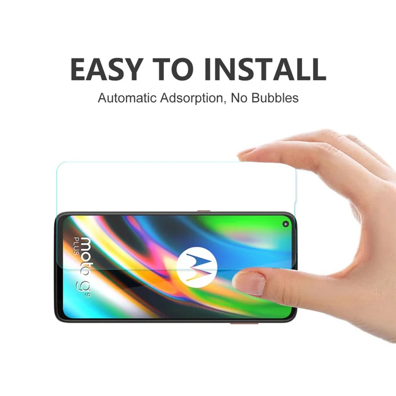 ENKAY HAT PRINCE Shockproof Clear TPU Case Full Covering Tempered Glass Protector for Motorola Moto G9 Plus