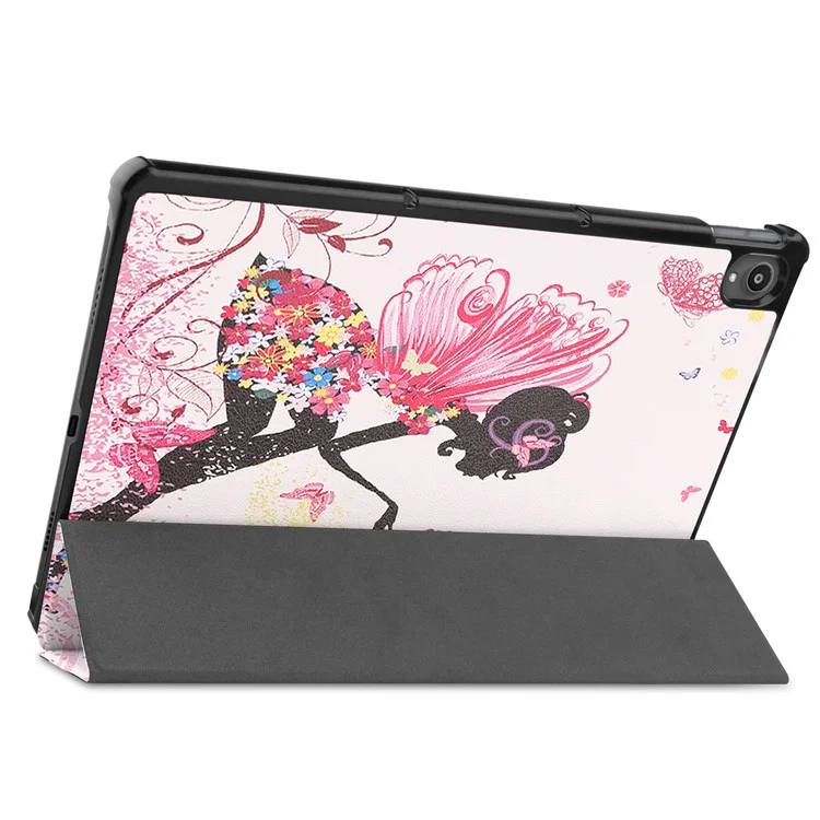 Estuche plegable de pie de cuero de poliuretano con impresión a prueba de polvo para Lenovo Tab P11 TB-J606F - Belleza