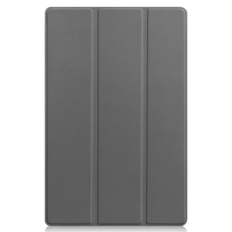 Estuche de soporte de cuero plegable triple para Lenovo Tab P11 TB-J606F - Gris