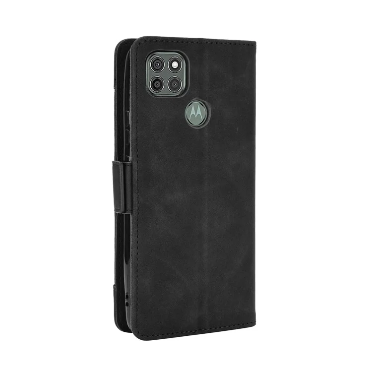 Multiple Card Slots Wallet Case Stand Leather Cover for Motorola Moto G9 Power - Black