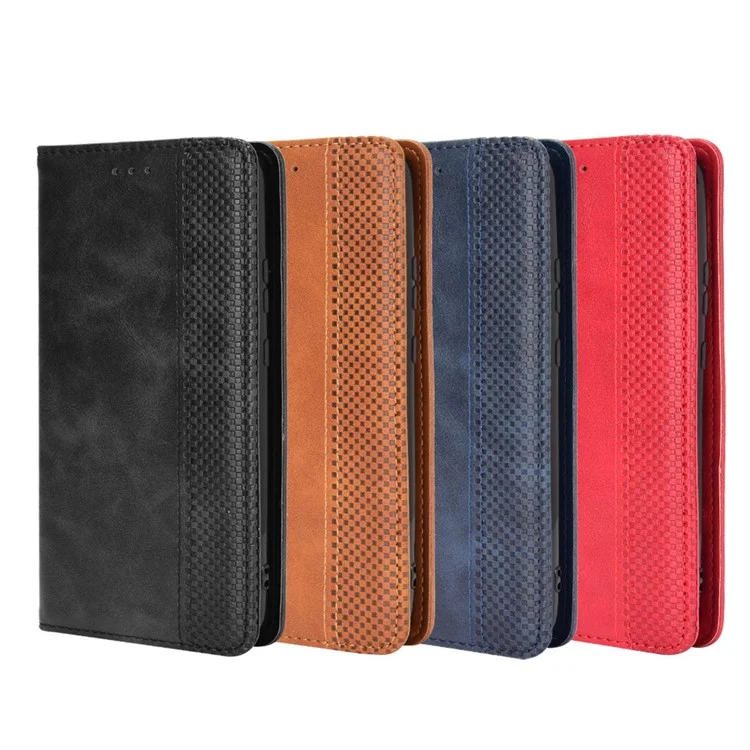 Capa de Couro Estilo Vintage Magnética para Carteira e Suporte para Motorola Moto G9 Power - Preto
