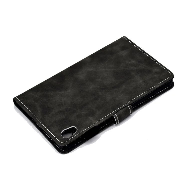 Microfaser-Leder mit Standfuß und Kartenschlitzen für Lenovo Tab M10 HD Gen 2 X306X - Schwarz