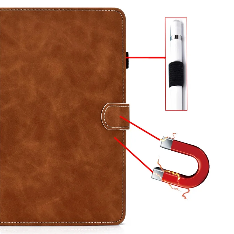 Microfiber Leather with Stand Case and Card Slots for Lenovo Tab M10 HD Gen 2 X306X - Brown